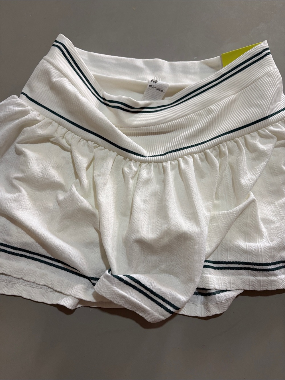 all in motion White Knit Skort with Black Stripes